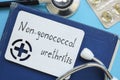 Non-gonococcal urethritis is shown on the conceptual medical photo Royalty Free Stock Photo