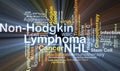 Non-Hodgkin lymphoma NHL background concept glowing