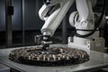 non-humanoid cobot performing intricate and delicate manufacturing task