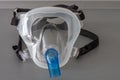 Non-invasive ventilation face mask, close up view, in ICU in hospital