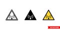 Non ionizing radiation icon of 3 types color, black and white, outline. Isolated vector sign symbol