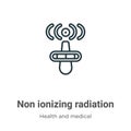 Non ionizing radiation outline vector icon. Thin line black non ionizing radiation icon, flat vector simple element illustration Royalty Free Stock Photo