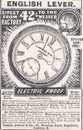 Black and white vintage newspaper advert for English Lever Pocket Watch 1900s.
