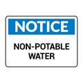 Non potable water sign. Drinkable faucet forbidden unsafe water symbol