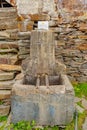 non-potable water source in the uninhabited village of Drave, the most isolated in Portugal. Royalty Free Stock Photo