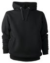 Non-print isolated black cotton polyester sweatshirt blouse hoodie without zipper