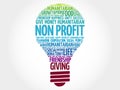 Non Profit bulb word cloud