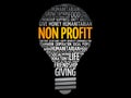 Non Profit bulb word cloud collage Royalty Free Stock Photo