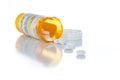 Non-Proprietary Medicine Prescription Bottle and Spilled Pills I Royalty Free Stock Photo