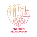 Non-reciprocal relationships concept icon