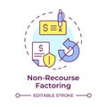 Non-recourse factoring multi color concept icon