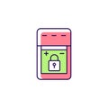 Non-replaceable battery RGB color manual label icon