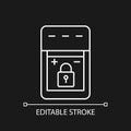 Non-replaceable battery white linear manual label icon for dark theme