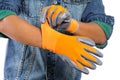 Non-slip coated gloves Royalty Free Stock Photo