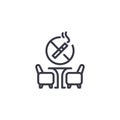 Non-smoking restaurant linear icon concept. Non-smoking restaurant line vector sign, symbol, illustration. Royalty Free Stock Photo