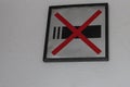 Non-smoking sign symbol placed on the wall Royalty Free Stock Photo