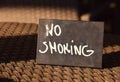 Non smoking sign on a table Royalty Free Stock Photo