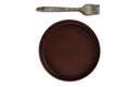 Non-stick cake pan and silicone brush isolated on white background Royalty Free Stock Photo