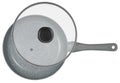 non-stick ceramic frying pan with glass lid, white in insulation Royalty Free Stock Photo