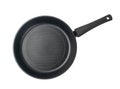 Non Stick Frying Pan Isolated, New Eempty Black Nonstick Cookware with Metal Handles Closeup