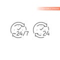 24 7 non stop arrow circle loop vector icon Royalty Free Stock Photo