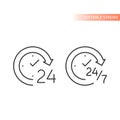 24 7 non stop arrow circle loop vector icon Royalty Free Stock Photo