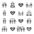 Non-traditional family icons set black Royalty Free Stock Photo