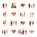 Non-traditional family icons set flat Royalty Free Stock Photo