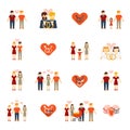 Non-traditional family icons set flat vector design illustration