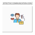 Non verbal communication color icon