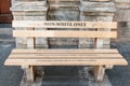 Non Whites only -reconstructed apartheid bench in Cape Town Royalty Free Stock Photo