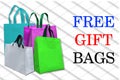 Free Gift Bags with color non woven bags Royalty Free Stock Photo