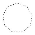 Nonagon shape dashed symbol vector icon for creative graphic design ui element in a pictogram