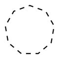 Nonagon shape dashed symbol vector icon for creative graphic design ui element