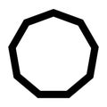 Nonagon shape symbol vector icon outline stroke for creative graphic design ui element in a pictogram