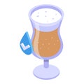 Nonalcoholic beer cup icon isometric vector. Glass beverage