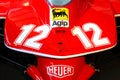 Ferrari 312 T4, vintage F1 car of Gilles Villeneuve, front view detail