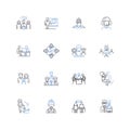 Nonchalant attitudes line icons collection. Indifferent, Casual, Relaxed, Unconcerned, Apathetic, Nonplussed