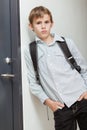 Nonchalant self-assured young schoolboy Royalty Free Stock Photo