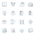 Nonconventional design linear icons set. Unique, Creative, Avant-garde, Unconventional, Original, Quirky, Offbeat line Royalty Free Stock Photo