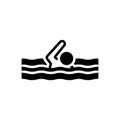 Black solid icon for Nonetheless, swim and swimming Royalty Free Stock Photo