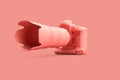 Nonexistent DSLR camera with telephoto lens. 3D rendering