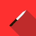 Nonfolding military knife icon, flat style Royalty Free Stock Photo