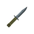 Nonfolding military knife icon, flat style