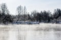 Nonfreezing winter lake Royalty Free Stock Photo