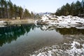 Nonfreezing winter lake Royalty Free Stock Photo