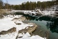 Nonfreezing winter lake Royalty Free Stock Photo