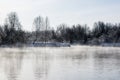 Nonfreezing winter lake Royalty Free Stock Photo