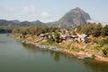 Nong Khiao at river Nam Ou in Laos Royalty Free Stock Photo