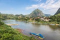 Nong Khiaw in north Laos Royalty Free Stock Photo